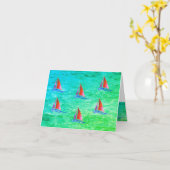 Modernes Sailboat Karte (Gelbe Blume)