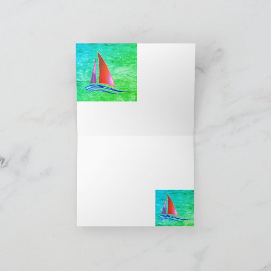 Modernes Sailboat Karte (Innenseite)