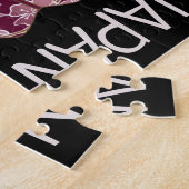 Modernes Sakura Fan Hand Illustriert Japan Puzzle (Seite)