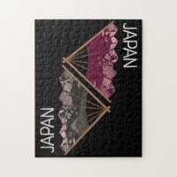 Modernes Sakura Fan Hand Illustriert Japan