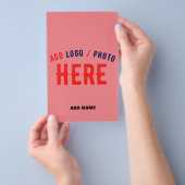 MODERNES SALMON PINK, STYLISCH, MARKIERT FLYER (Handgriff)