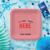 MODERNES SALMON PINK, STYLISCH, MARKIERT PAPPTELLER (Party)