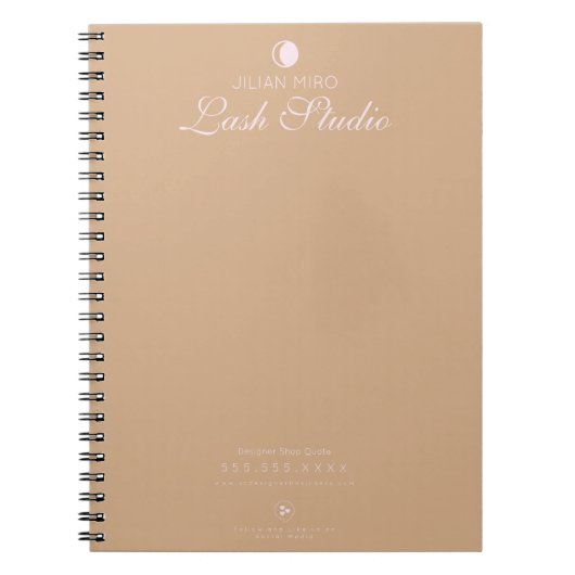 Modernes Salon Beauty Eyelash Studio Notebook Notizblock (Vorderseite)