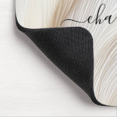 Modernes, Salon, Elegant, Wellen, Monogramm Mousepad (Ecke)