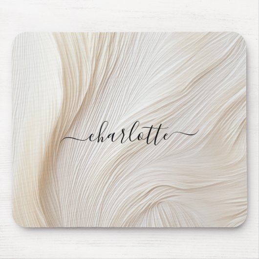 Modernes, Salon, Elegant, Wellen, Monogramm Mousepad (Vorne)