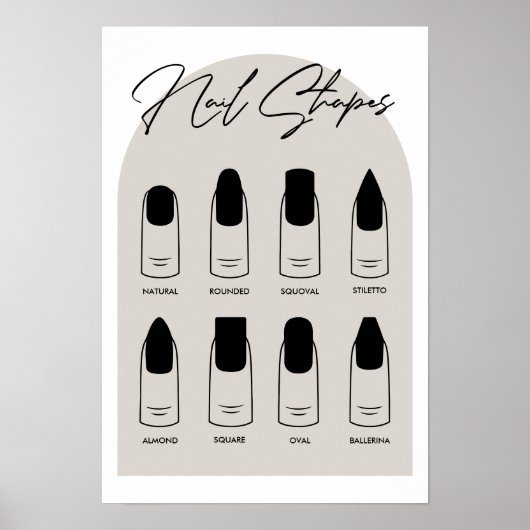 Modernes Salon Nail Shape Poster (Vorne)