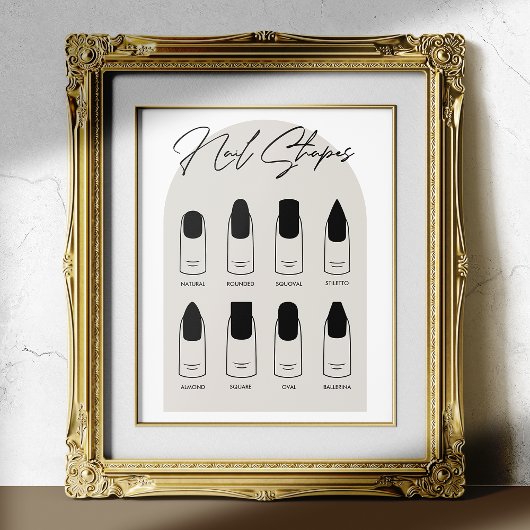 Modernes Salon Nail Shape Poster