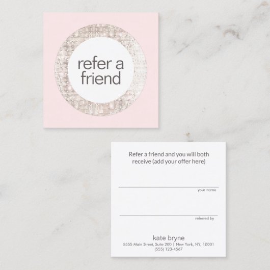 Modernes Salon Wellness-Center Kundenreferenz Empfehlungskarte (Vorne/Hinten)