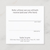 Modernes Salon Wellness-Center Kundenreferenz Empfehlungskarte (Rückseite)