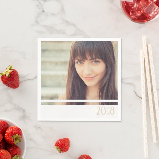 Modernes Sandy & White Graduate Custom Party Napki Serviette (Beispiel)