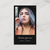 Modernes Sängerdänger-Foto mit schwarzem Rahmen Visitenkarte (Vorderseite)