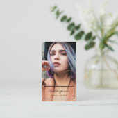 Modernes Sängerdänger-Foto mit schwarzem Rahmen Visitenkarte (Stehend Vorderseite)