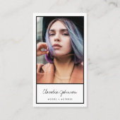 Modernes Sängermodell für Schwarz-weiße Schauspiel Visitenkarte (Vorderseite)