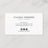 Modernes Sängertänzerin Foto mit weißem Rahmen Visitenkarte (Rückseite)