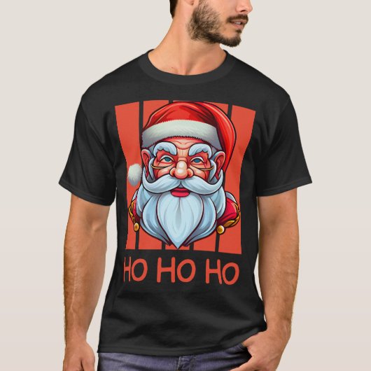Modernes Santa Claus Portrait T-Shirt (Vorderseite)