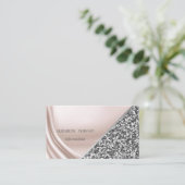 Modernes Satinett, Glitzer, geometrisch, Abstrakt Visitenkarte (Stehend Vorderseite)