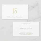 Modernes sauberes berufliches Goldmonogramm Visitenkarte (Vorne/Hinten)