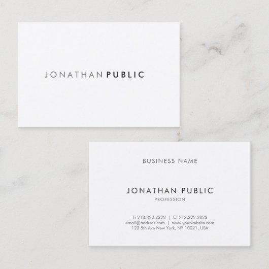 Modernes, sauberes Design Beruflich Elegantes Schl Visitenkarte (Vorne/Hinten)