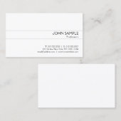 Modernes, sauberes Design Weiß Schlicht Trends Visitenkarte (Vorne/Hinten)