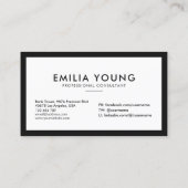 Modernes, sauberes, einfaches, Minimalistisches Be Visitenkarte (Rückseite)