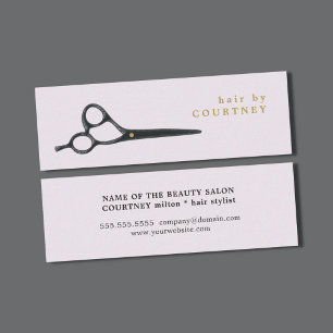 Modernes sauberes elegantes Grau Scissors Mini Visitenkarte