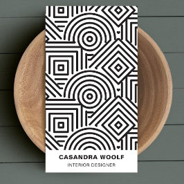 Modernes, sauberes geometrisches Muster Retro Grau Visitenkarte