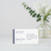 Modernes, sauberes geometrisches Navy Gray Scheme Visitenkarte (Stehend Vorderseite)