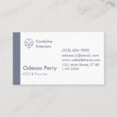 Modernes, sauberes geometrisches Navy Gray Scheme Visitenkarte (Vorderseite)