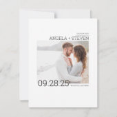 Modernes, sauberes Minimalistisches Foto Save The Date (Vorderseite)