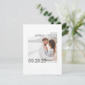Modernes, sauberes Minimalistisches Foto Save The Date (Stehend Vorderseite)