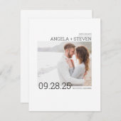 Modernes, sauberes Minimalistisches Foto Save The Date (Vorne/Hinten)