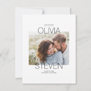 Modernes, sauberes Minimalistisches Foto Save The Date