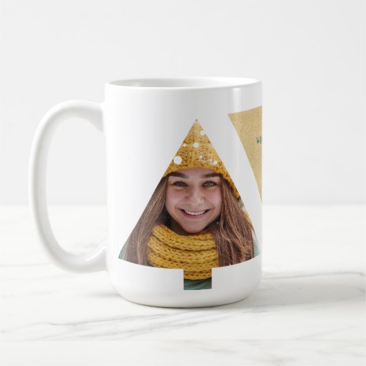 Modernes, sauberes, minimalistisches Weihnachtsbau Kaffeetasse (Links)