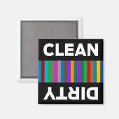 Modernes, sauberes und geschmackvolles Geschirrspü Magnet (Vorderseite/Rückseite)