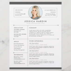 Modernes, sauberes Weiß- und Graues Foto Flyer