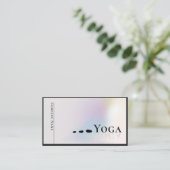 Modernes sauberes Yoga Instructor Holographic Silv Visitenkarte (Stehend Vorderseite)