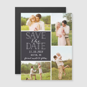 Modernes Save the Date 4 Foto Classic Collage Magneteinladung