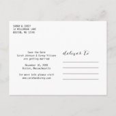 Modernes, Save the Date 4-Foto-Klassik Ankündigungspostkarte (Rückseite)