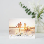 Modernes Save the Date Ankündigungspostkarte (Stehend Vorderseite)