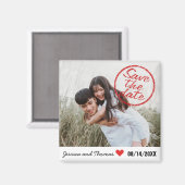 Modernes, Save the Date Briefmarke kundenspezifisc Magnet (Vorderseite/Rückseite)