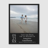 Modernes, Save the Date Foto Classic Black Magnet (Vorderseite)