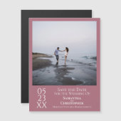 Modernes Save the Date Foto Dusty Rose Magnet (Vorne/Hinten)