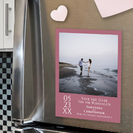 Modernes Save the Date Foto Dusty Rose Magnet
