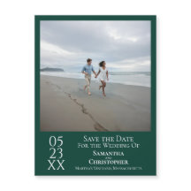 Modernes Save the Date Foto Emerald Green Magnet