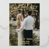 Modernes Save the Date Foto Folieneinladung (Vorderseite)