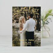 Modernes Save the Date Foto Folieneinladung (Stehend vorne)