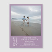 Modernes Save the Date Foto Lavender Magnet (Vorderseite)
