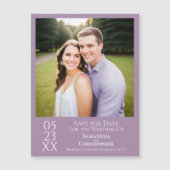 Modernes Save the Date Foto Lavender Magnet (Vorderseite)