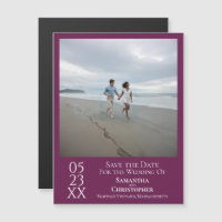 Modernes Save the Date Foto Magenta Magnet