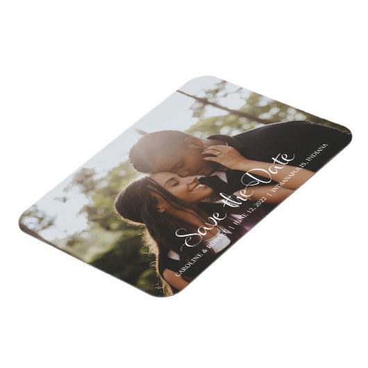 Modernes Save the Date Foto Magnet (Linke Seite)